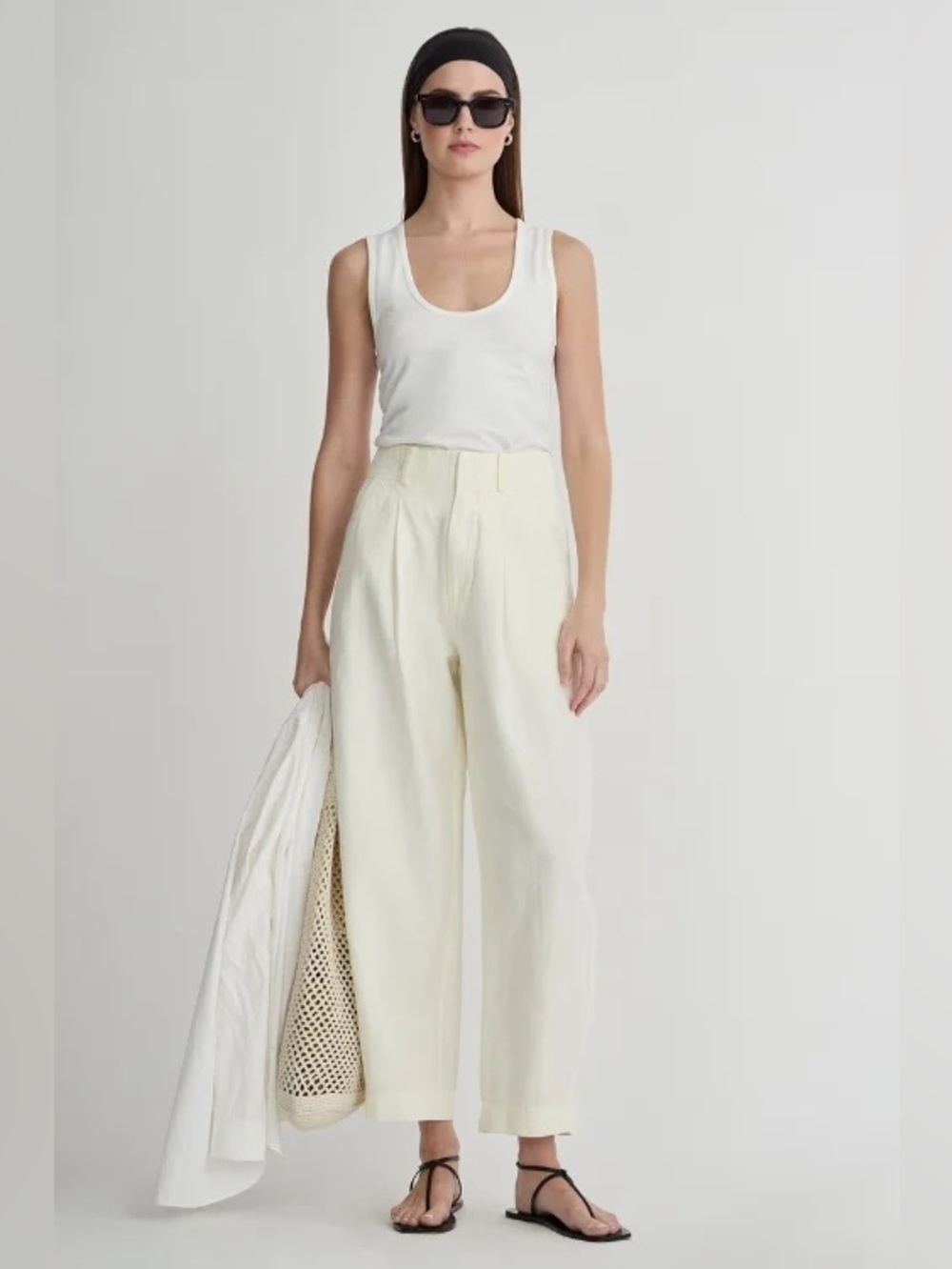 Apiece Apart Bari Cropped Barrel Leg Trousers